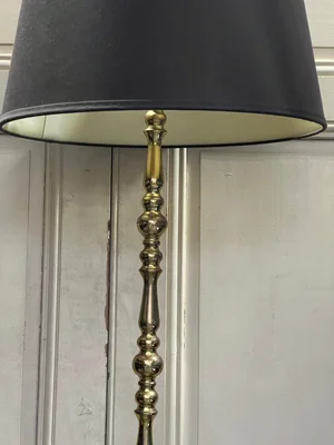 【貴重】仏20s ヴィンテージランプ made in France Ornate French 1940's Brass Floor Lamp with a Footed Hexagonal Base